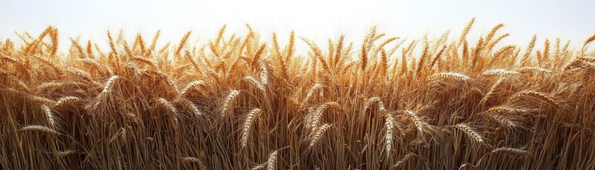 A wheat field border isolated on white backgroun