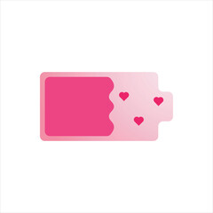 Heart battery icon. Energy of love flat icon vector design illustration. 