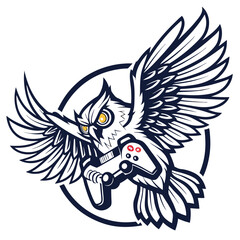 Owl esport gaming mascot logo Vector.