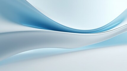 Fototapeta premium Blue and White Wave Background with curved strands, Central Flow