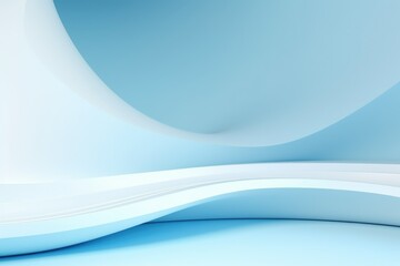 Obraz premium Blue and White Wave Background with sweeping curves, Central Flow