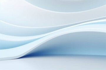 Obraz premium Blue and White Wave Background with flowing bands, Upper Curve