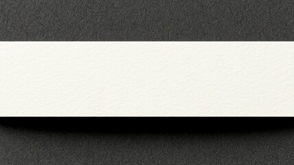 A simple, monochromatic design featuring a white horizontal strip against a dark textured background, creating a minimalist aesthetic.