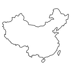 Vector outline spain China icon outline on white background