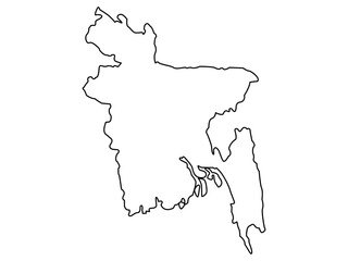 Vector outline spain Bangladesh icon outline on white background