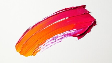 Colorful brush stroke oil paint isolated on white background in yellow and red colors. Creative background or logo concept