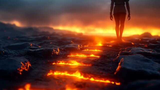 Sinner Feet Walking on Hell Path