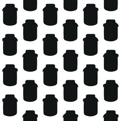 Vector seamless pattern of hand drawn sketch doodle jar can silhouette isolated on white background