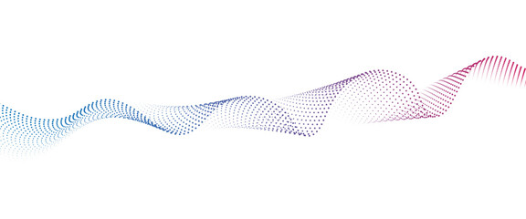 Flowing Dot Wave halftone gradient pattern on transparent background	
