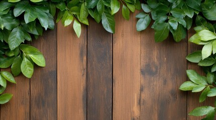 Weathered wooden fence adorned with lush green vine foliage