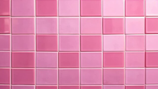 Elegant pink tile in a chequered pattern for bathroom walls and flooring, Ai Generated
