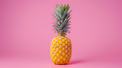 a single pineapple isolated on white background, perfect tropical fruit for design and illustrations
