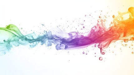 Rainbow Colored Liquid Swirling and Splashing