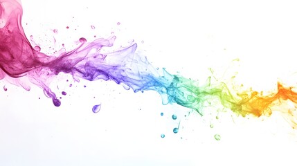 Obraz premium Rainbow Colored Ink Flowing and Splashing