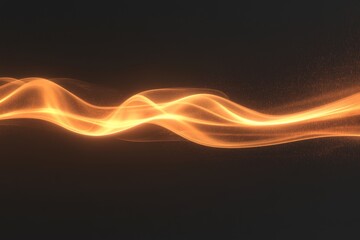 Obraz premium Elegant Wave of Golden Light Flowing Across a Dark Background Creating a Dreamy Atmosphere and Conveying a Sense of Movement and Fluidity in a Visual Design