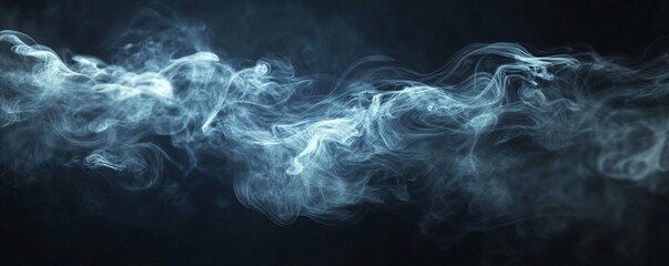 White smoke flowing on dark background