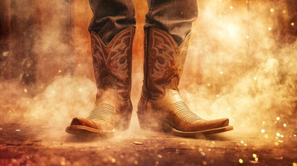 Cowboy Boots in a Dusty Setting