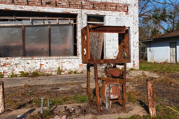 Abandoned Gas Pump and Station