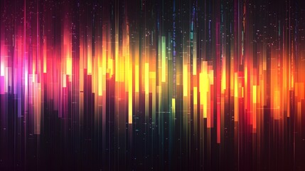 Abstract Digital Art Neon Vertical Lines