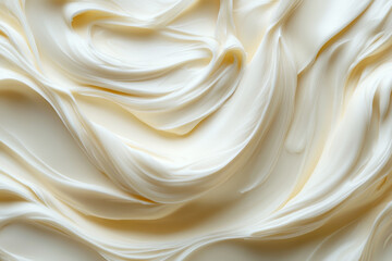 Obraz premium Creamy texture of butter swirling smoothly, creating a delicious pattern