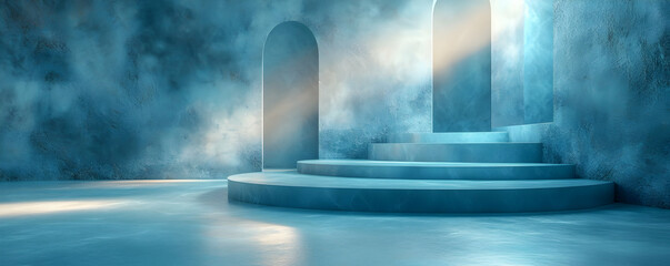 Blue Room Steps, Foggy Background