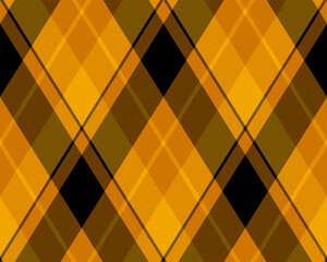 Striking abstract diagonal plaid pattern in shades of gold, brown, and black.  Perfect for modern designs, backgrounds, textiles, and website banners.
