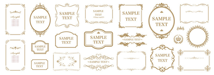 Set of Decorative vintage frames and borders set. Vector design. floral ornament. Vintage typographic decorative ornament design elements..eps