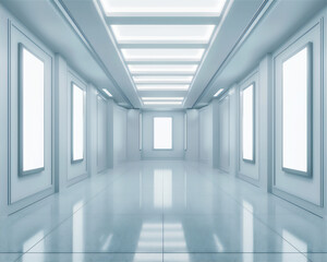  Museum or gallery with blank photo frame on the wall, version 5