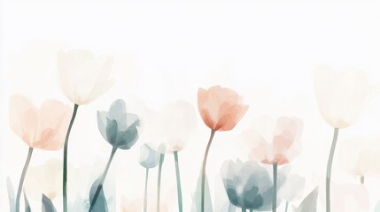 Delicate Pastel Tulip Watercolor Art for Woman’s Day Celebration 52
