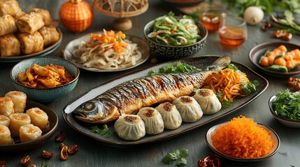 Chinese traditional festive table