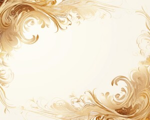 Abstract gold wavy hairline frame background