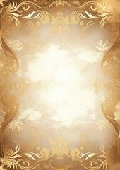 Abstract gold wavy hairline frame background