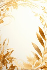 Abstract gold wavy hairline frame background