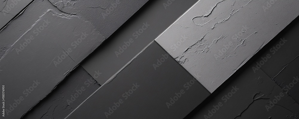 Poster Abstract geometric background featuring interlocking gray shapes creating dynamic composition