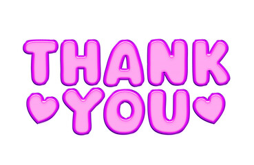 Bright purple celebrated air balloons word THANK YOU