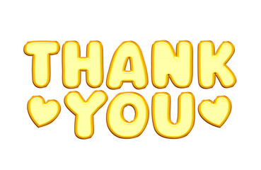 Bright yellow celebrated air balloons word THANK YOU