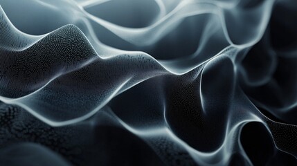 Obraz premium Abstract particles forming wavy surface in digital space