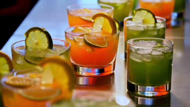 Refreshing Colorful Cocktails Lineup: A Delightful Visual Feast