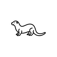Fototapeta premium Otter icon on transparent background 