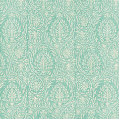 Vintage teal damask pattern with ornate baroque floral motifs in oval frames, ideal for antique wallpaper, elegant backgrounds, textiles, and decorative design projects.