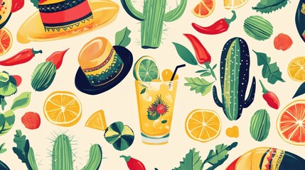 Festive Mexican Fiesta Theme Colorful Design