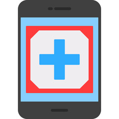 Obraz premium Smartphone with health app Icon