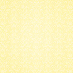 Soft yellow damask pattern with elegant baroque ornamental motifs, ideal for light backgrounds, vintage wallpaper, wedding decor, and refined decorative design.