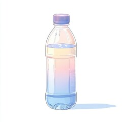 Naklejka premium Refreshing Drink in a Plastic Bottle: A Simple, Elegant Illustration of Hydration and Wellness