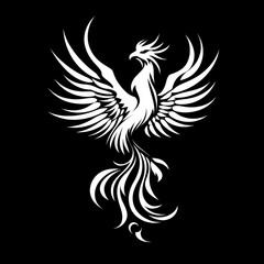 Obraz premium A striking representation of a phoenix, symbolizing rebirth and transformation