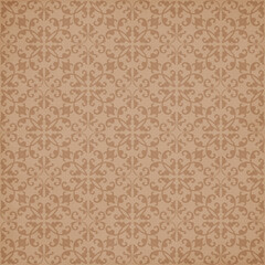 Warm beige damask pattern with elegant baroque ornamental motifs, ideal for vintage wallpaper, classic backgrounds, wedding decor, and refined design projects.