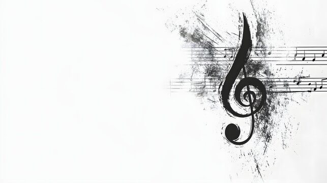 Abstract Grunge Treble Clef Music Design