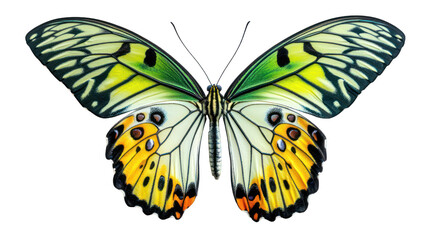 Obraz premium A Queen Alexandra Birdwing Butterfly, isolated transparent background