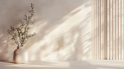 Minimalist Room Decor Featuring Plant In Vase