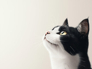 Obraz premium Exquisite Cat Portrait: A Detailed Illustration Celebrating Feline Elegance and Charm on a Crisp White Background – Ideal for Cat Lovers and Art Aficionados.